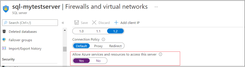 Login failed for user token identified principal in Azure